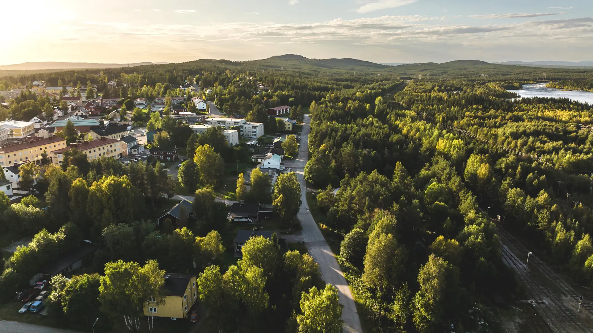 Drönarbild över Jokkmokk