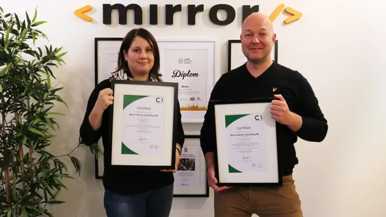 Nu är det klart - Mirror är ISO-certifierade