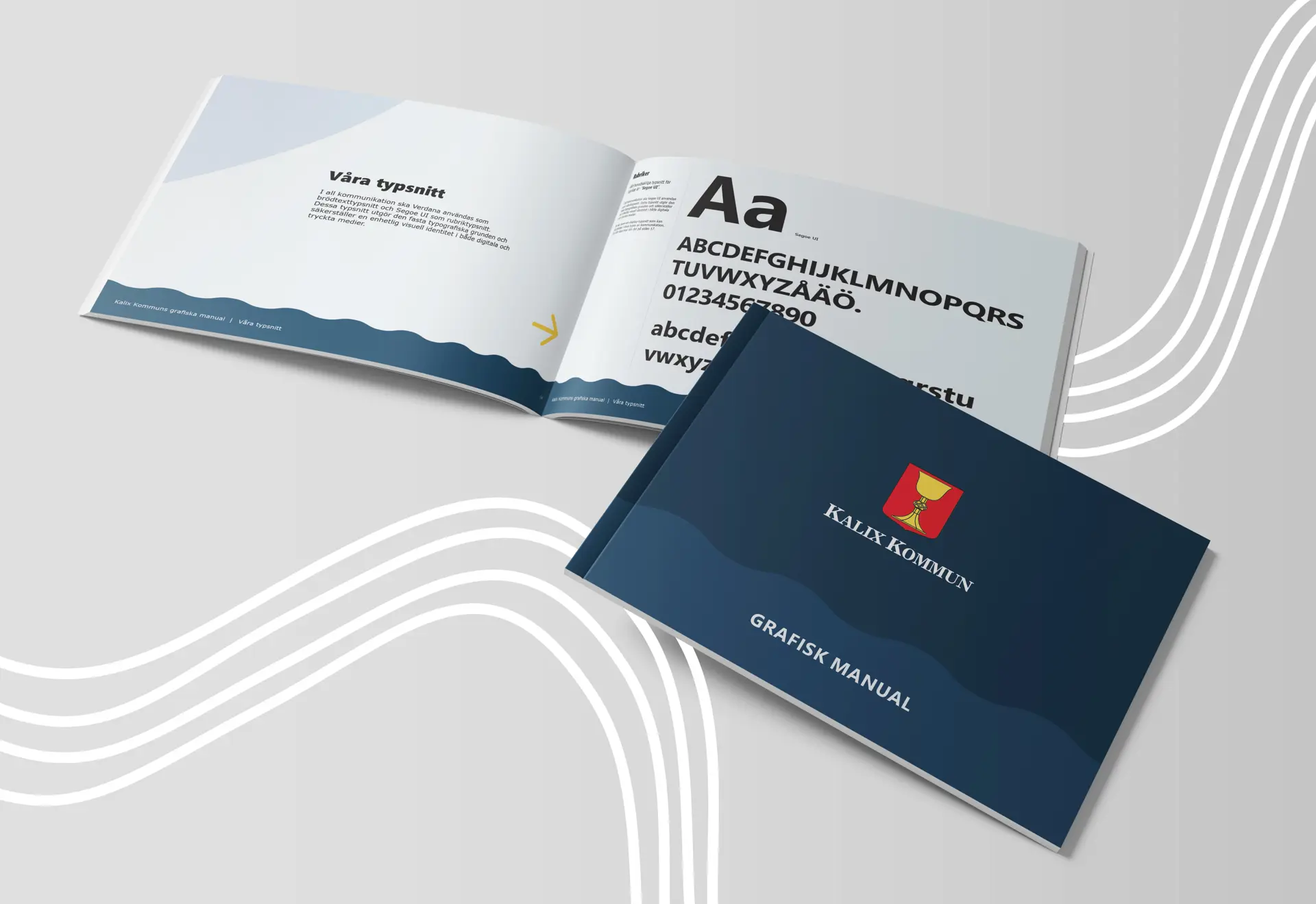 Mockup av den grafiska manualen