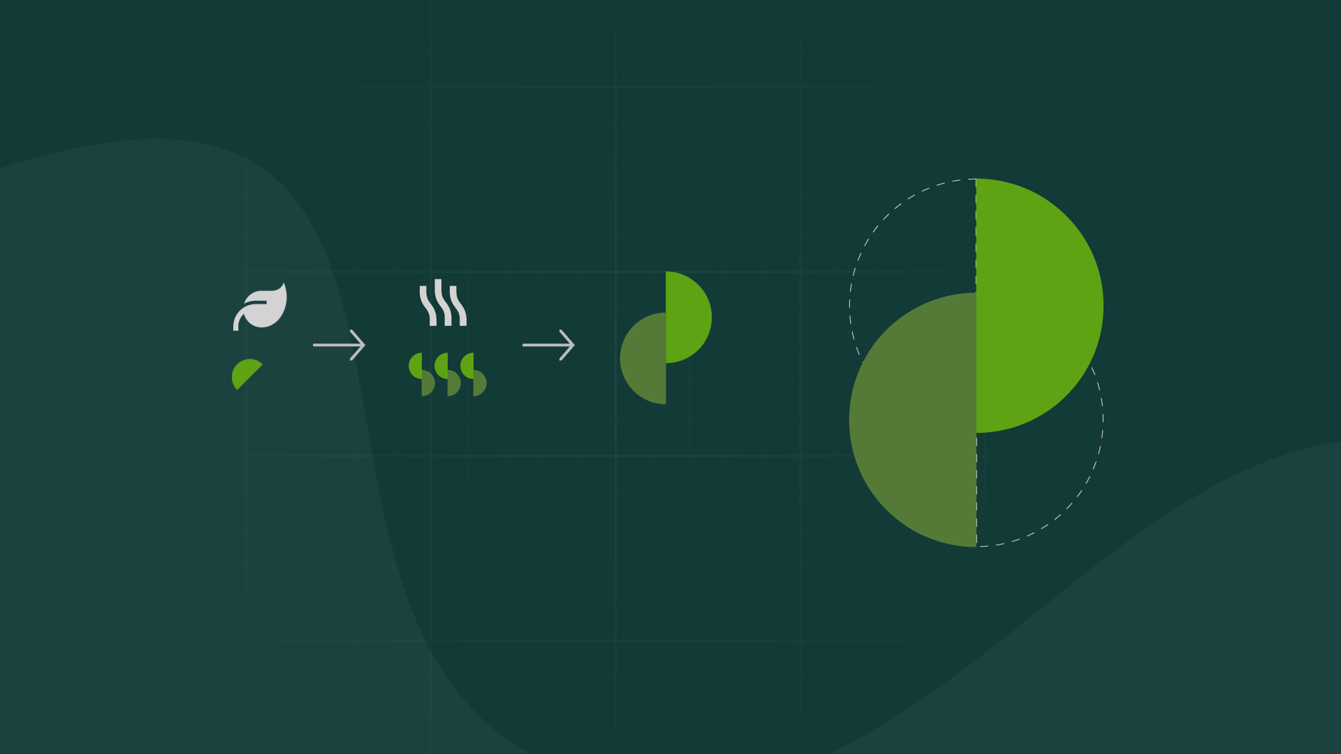 Designelement över hur en logotyp har tagits fram